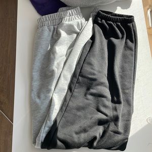 Black and grey sweatpants